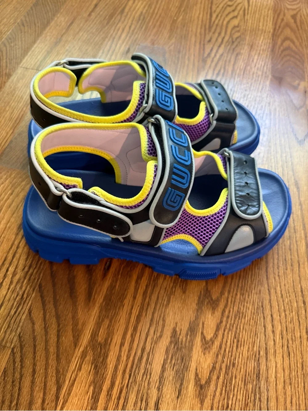 Gucci Blue, Purple & Yellow Kids Sandals